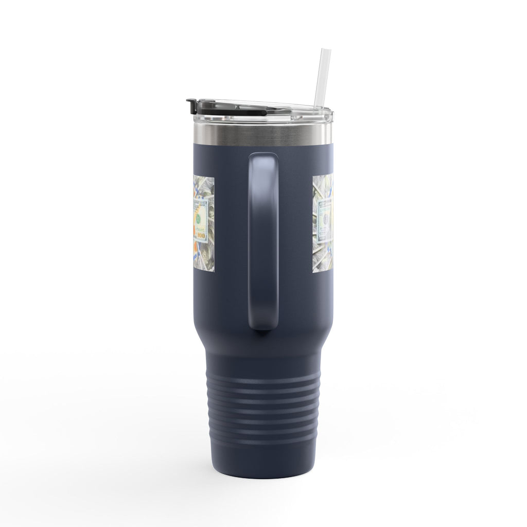 Stacked Hundred Dollar Bills Insulated Travel Mug | 40oz