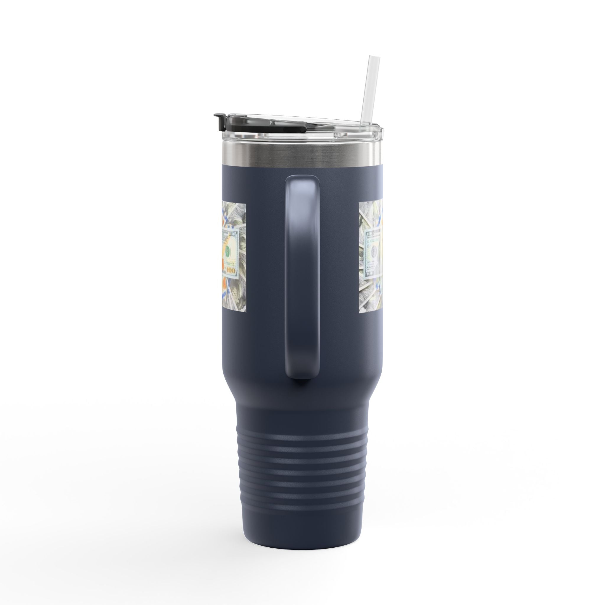 Stacked Hundred Dollar Bills Insulated Travel Mug | 40oz