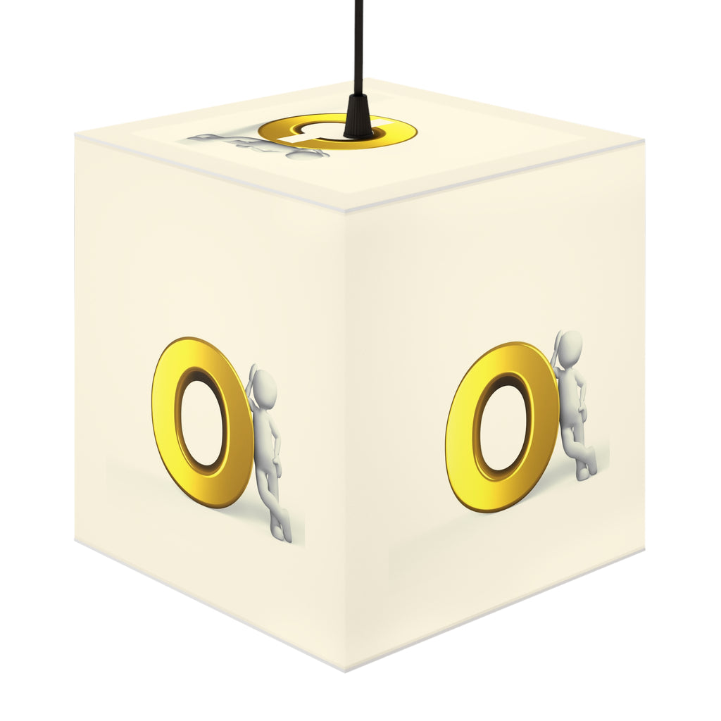 Golden Letter O Illustration Light Cube Lamp | Minimal Modern Nightlight