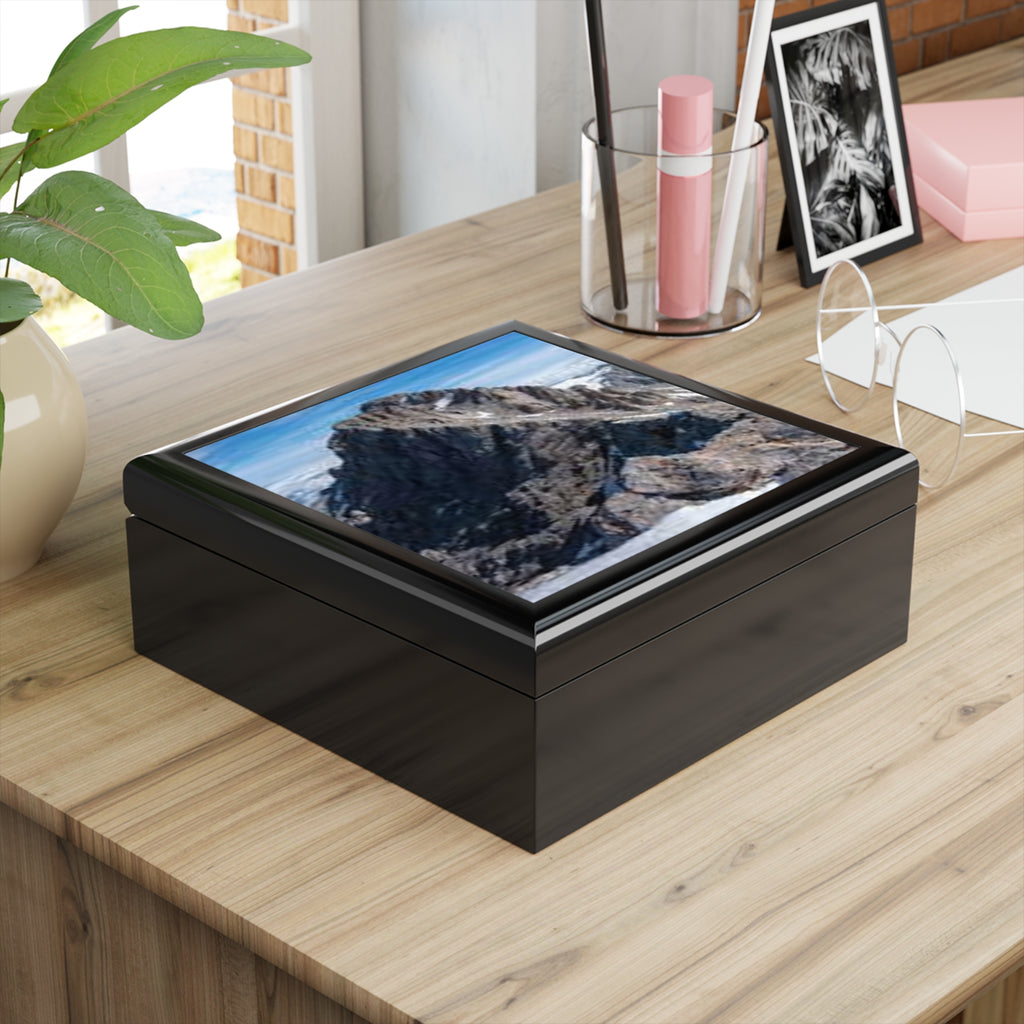 Rock Mountain Peak Jewelry Box | Scenic Alpine Landscape Keepsake