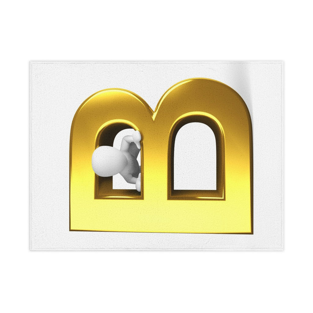 Gold Letter B with 3D Figure Toddler Blanket | Monogram Initial Nursery Decor