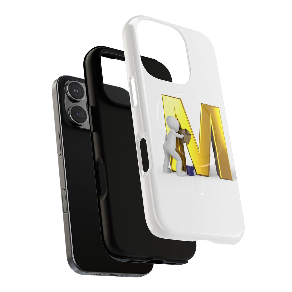 Gold Letter M with Worker Phone Case | Magnetic Tough Case