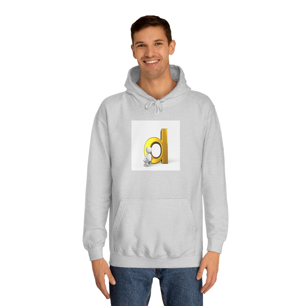3D Gold Letter D Hoodie | Minimal Monogram Initial Sweatshirt
