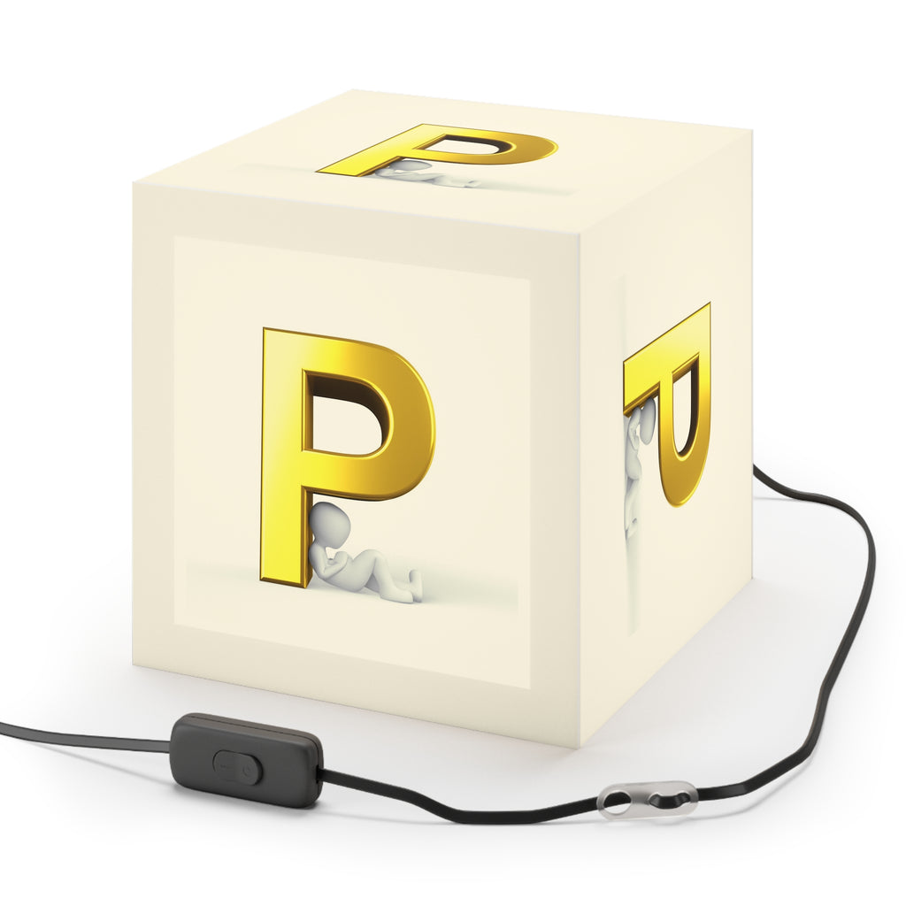 Gold Letter P Cube Lamp | Light Cube Lamp, Nursery Accent Light