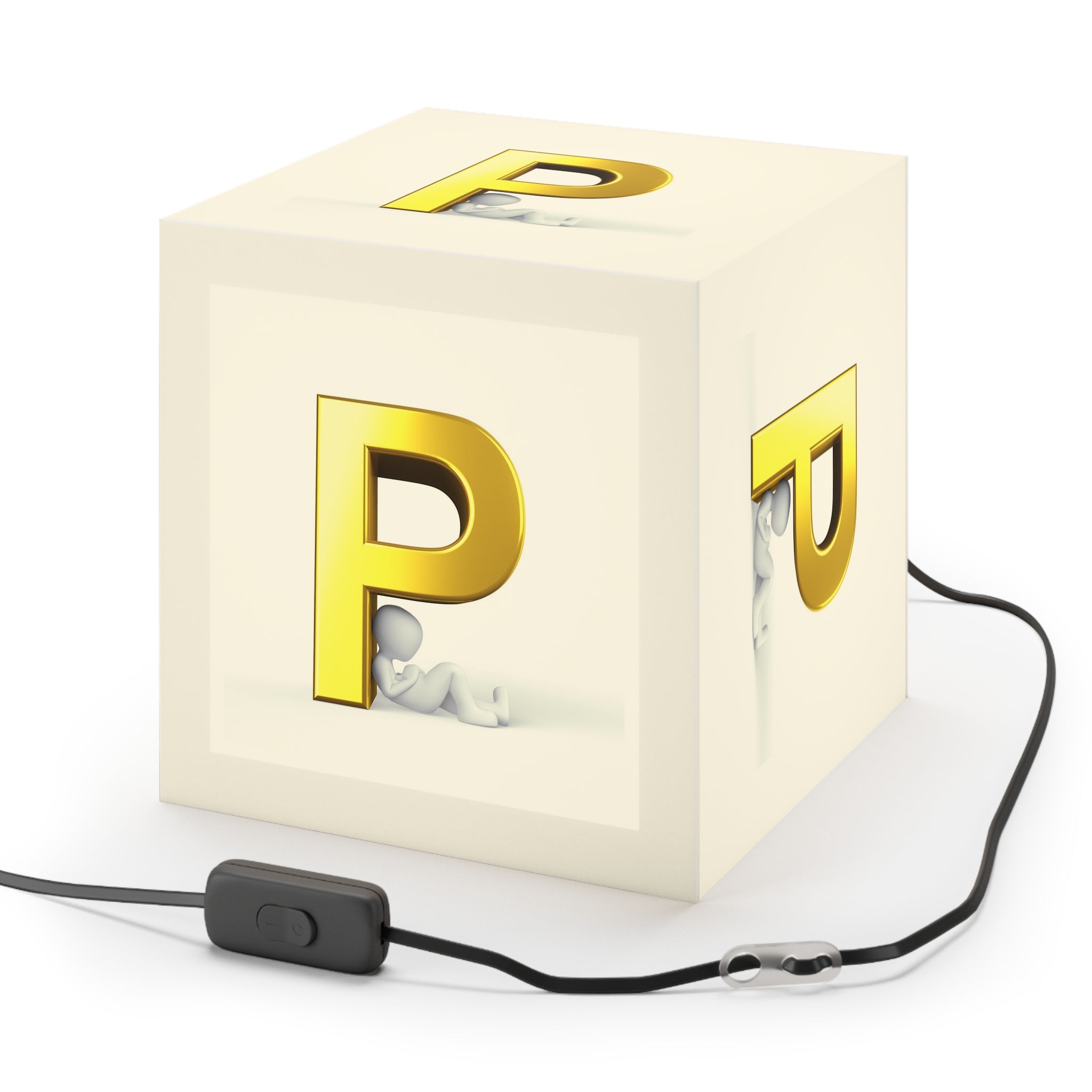 Gold Letter P Cube Lamp | Light Cube Lamp, Nursery Accent Light