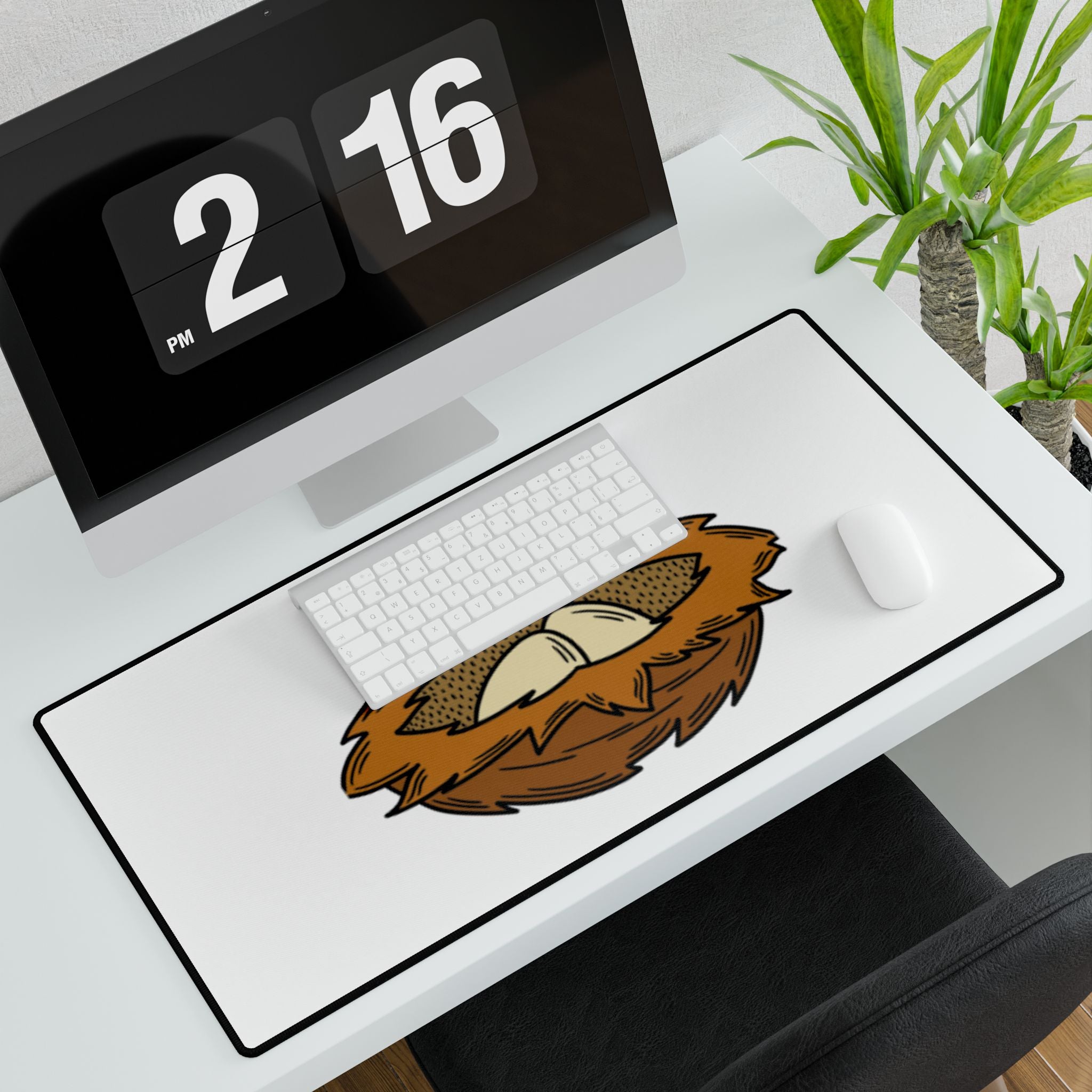 Aquilae Nido Nest Illustration Desk Mat | Large Mousepad