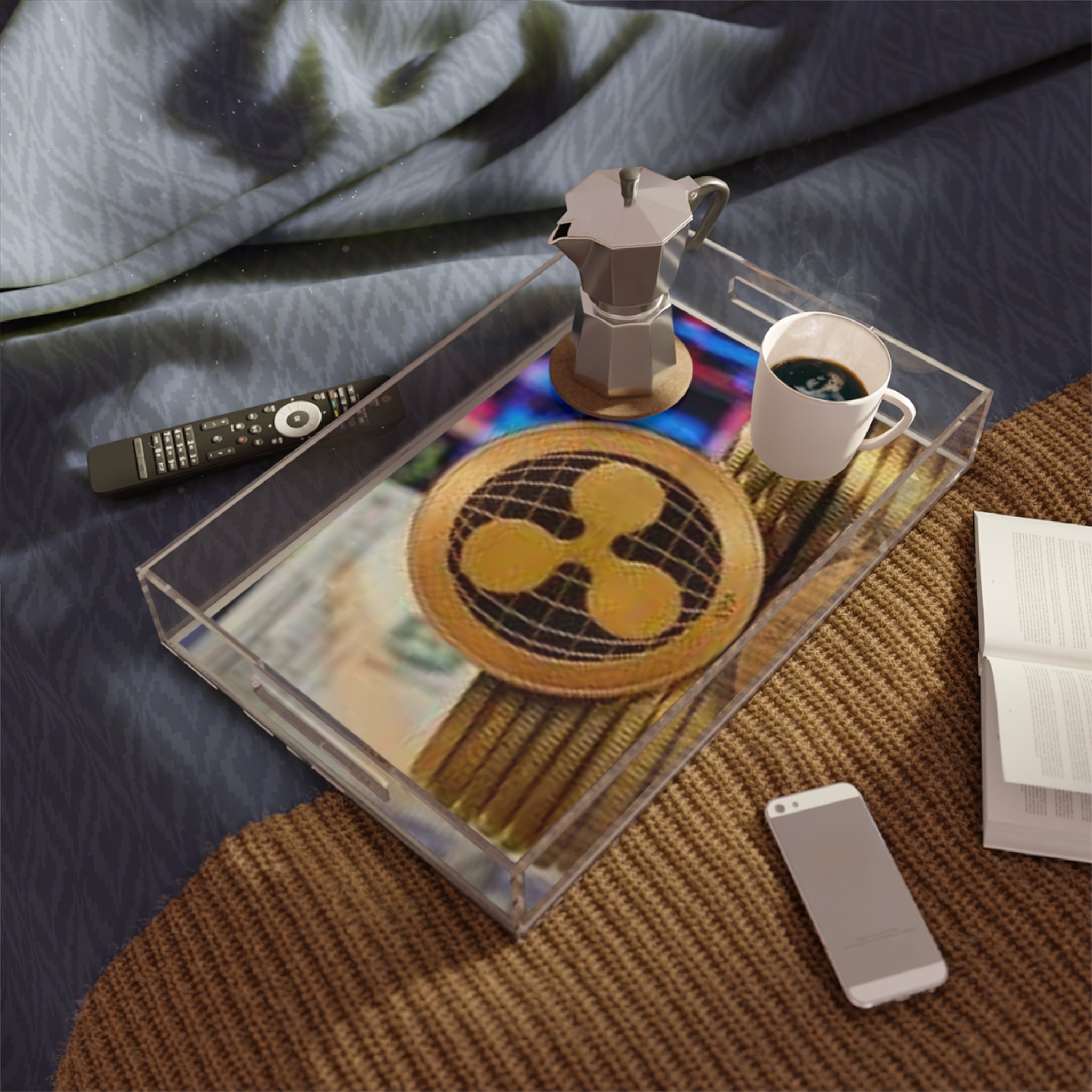 Ripple Crypto Coin Acrylic Serving Tray | Ripple XRP Cryptocurrency Decor