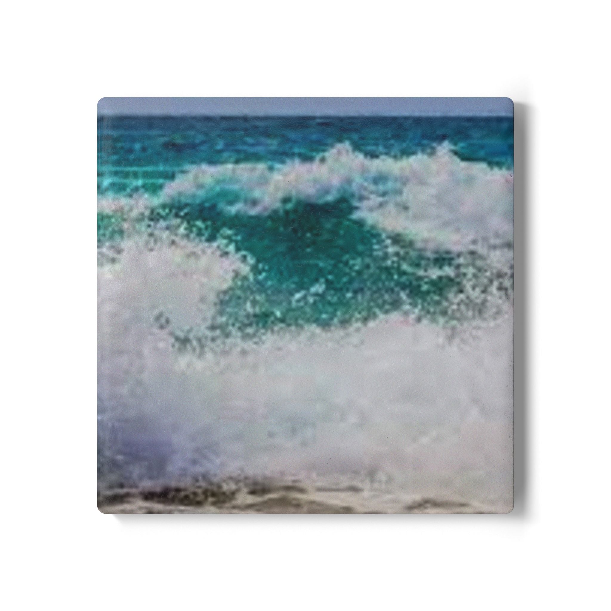 Ocean Wave Ceramic Coaster | Beach Coastal Drink Mat