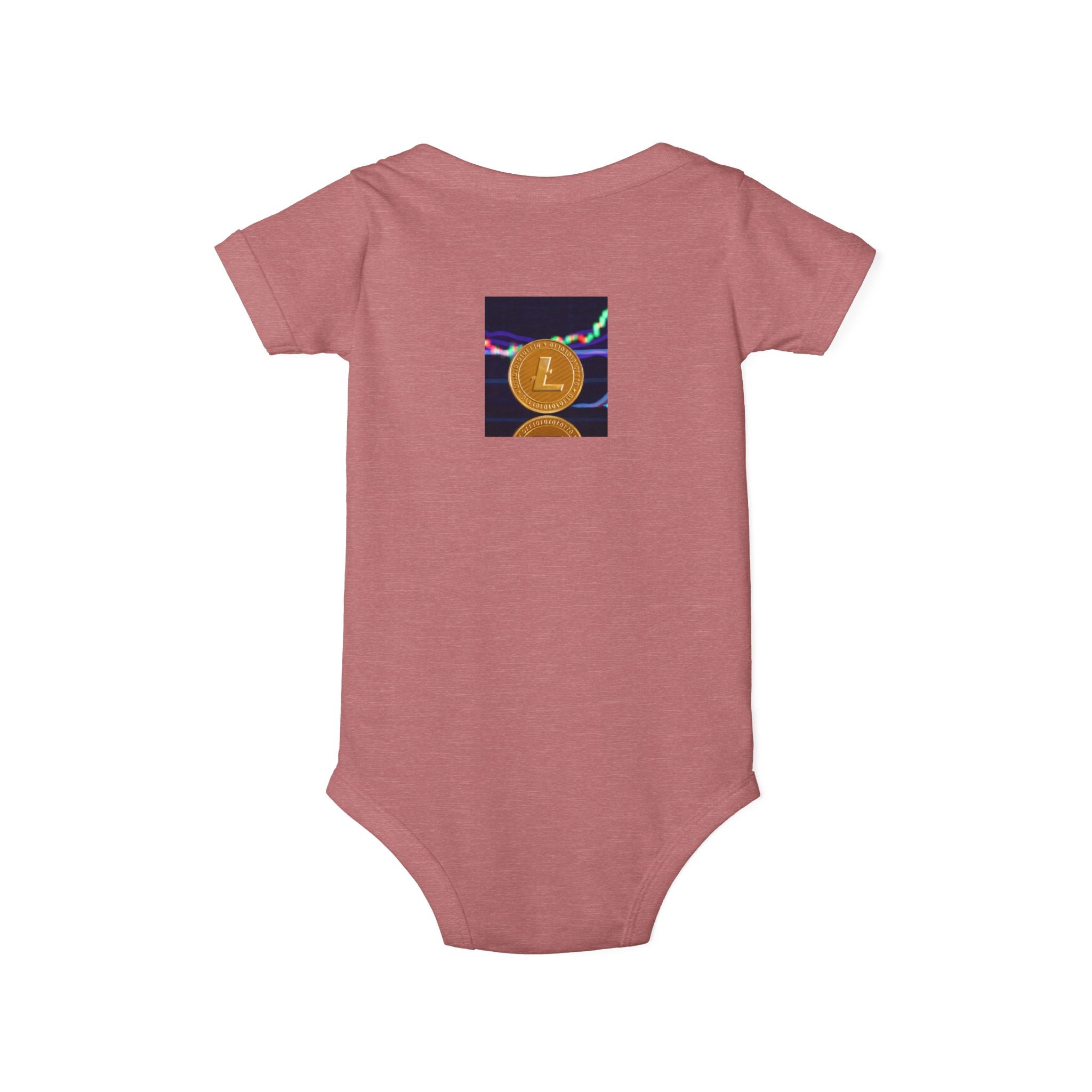 Litecoin Coin Graphic Infant Onesie | Cryptocurrency Baby Bodysuit