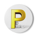 Gold Letter P Monogram Ceramic Coaster | Alphabet Initial Coaster