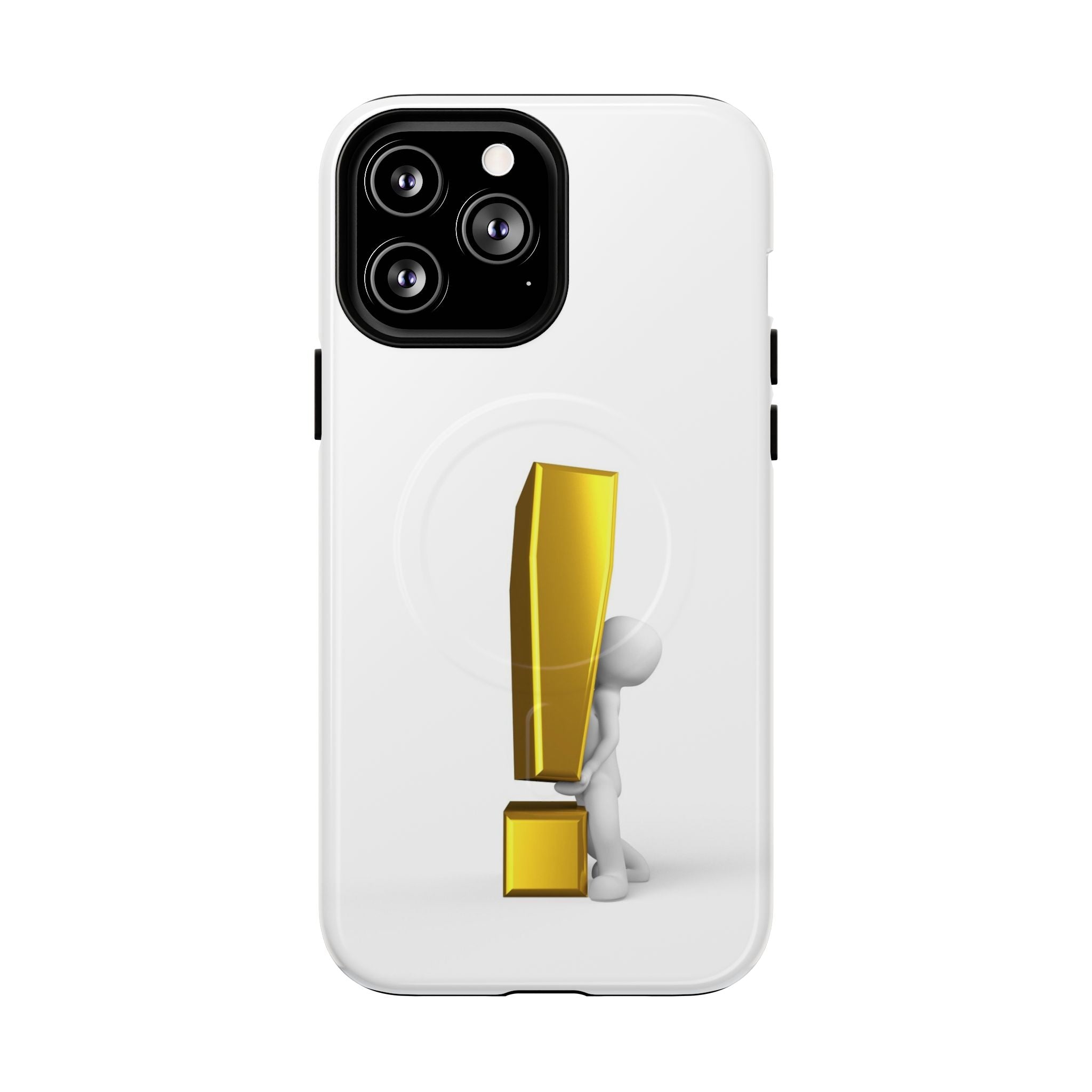Coque de téléphone aimantée robuste Point d'exclamation doré