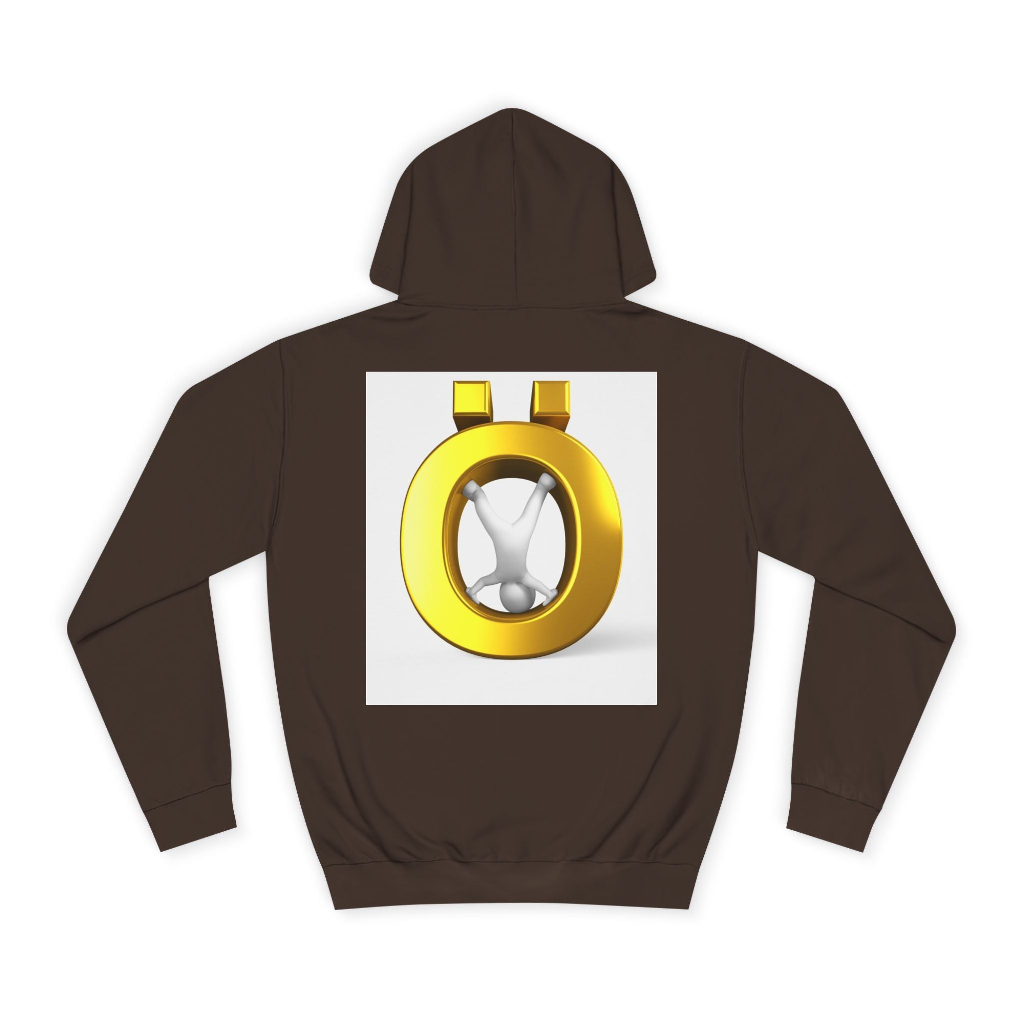 Gold Letter Ö Hoodie | Minimal Jewelry Logo, White Pullover