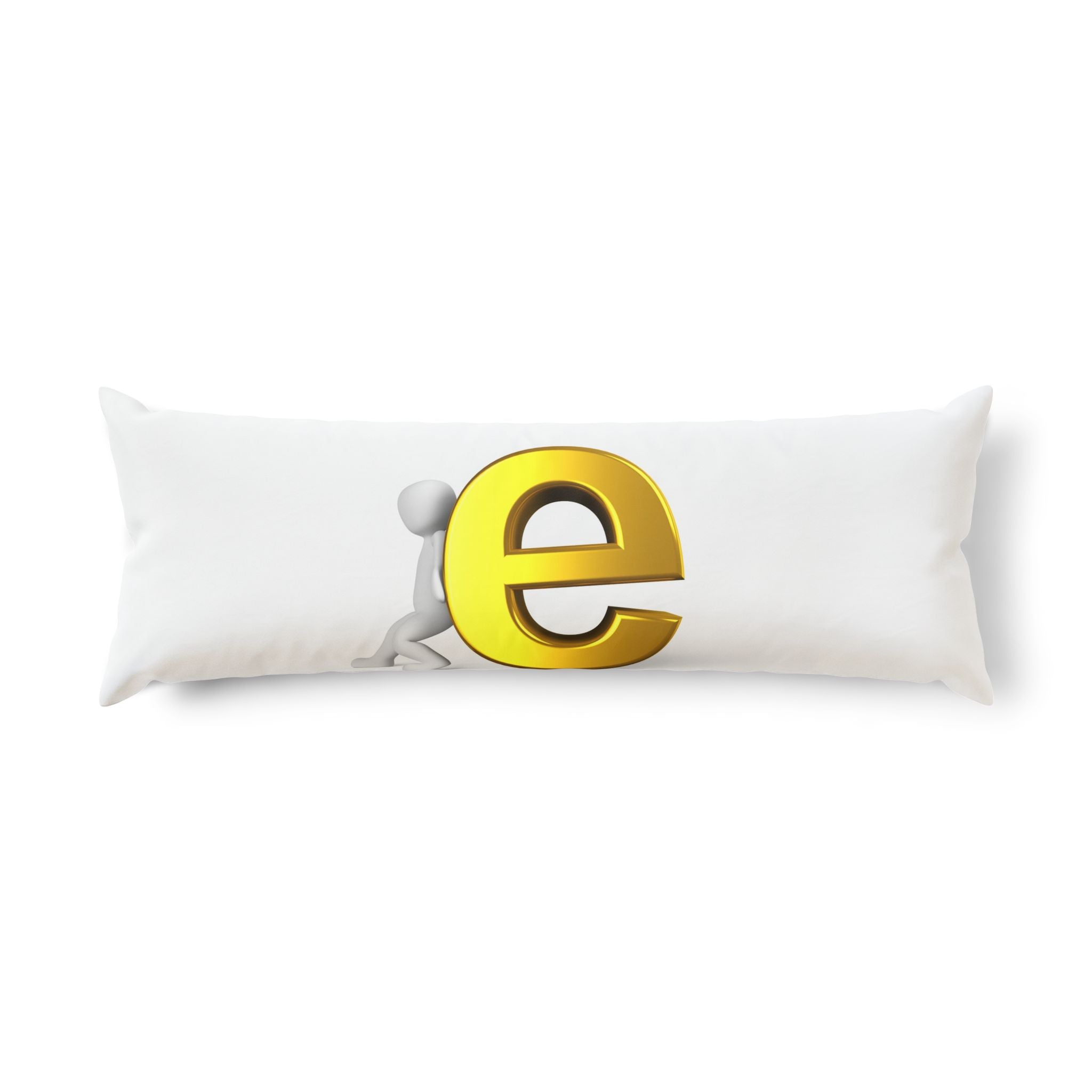 Oreiller corporel illustré lettre E dorée | Coussin lombaire initial monogramme