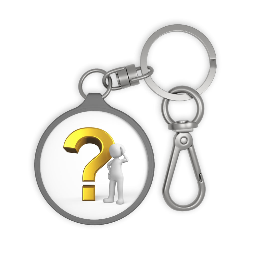 Question Mark Figure Keyring Tag | Mystery Icon Keychain