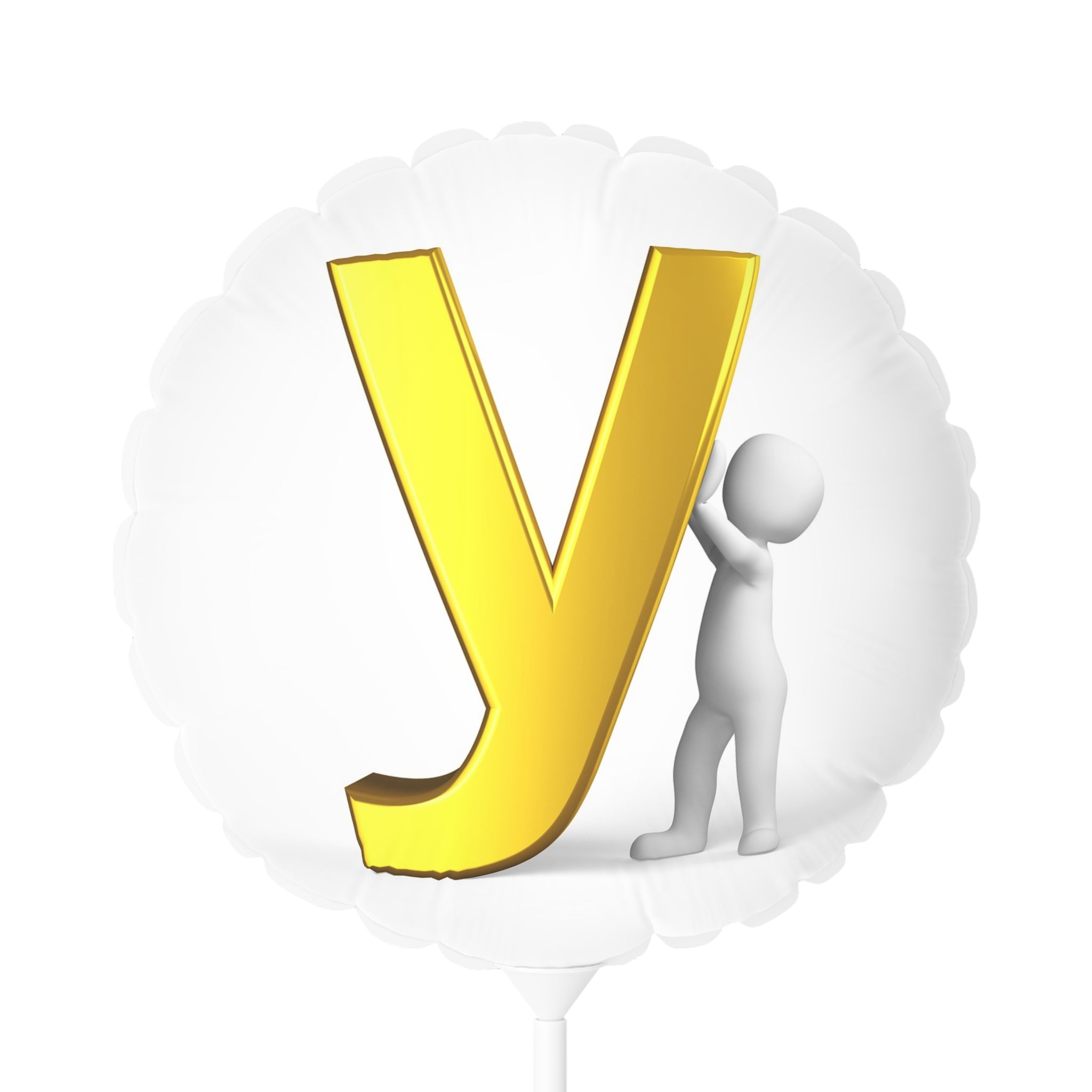 Gold Letter Y Balloon 11" Round Foil Balloon | Alphabet Initial Party Decor