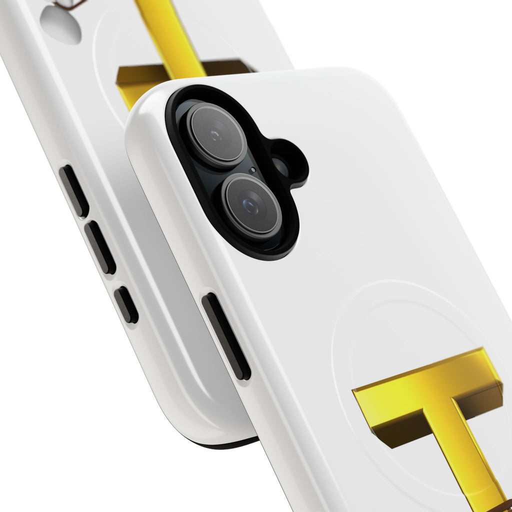 Gold Letter T with Tugging Figure phone case | Magnetic Tough Case