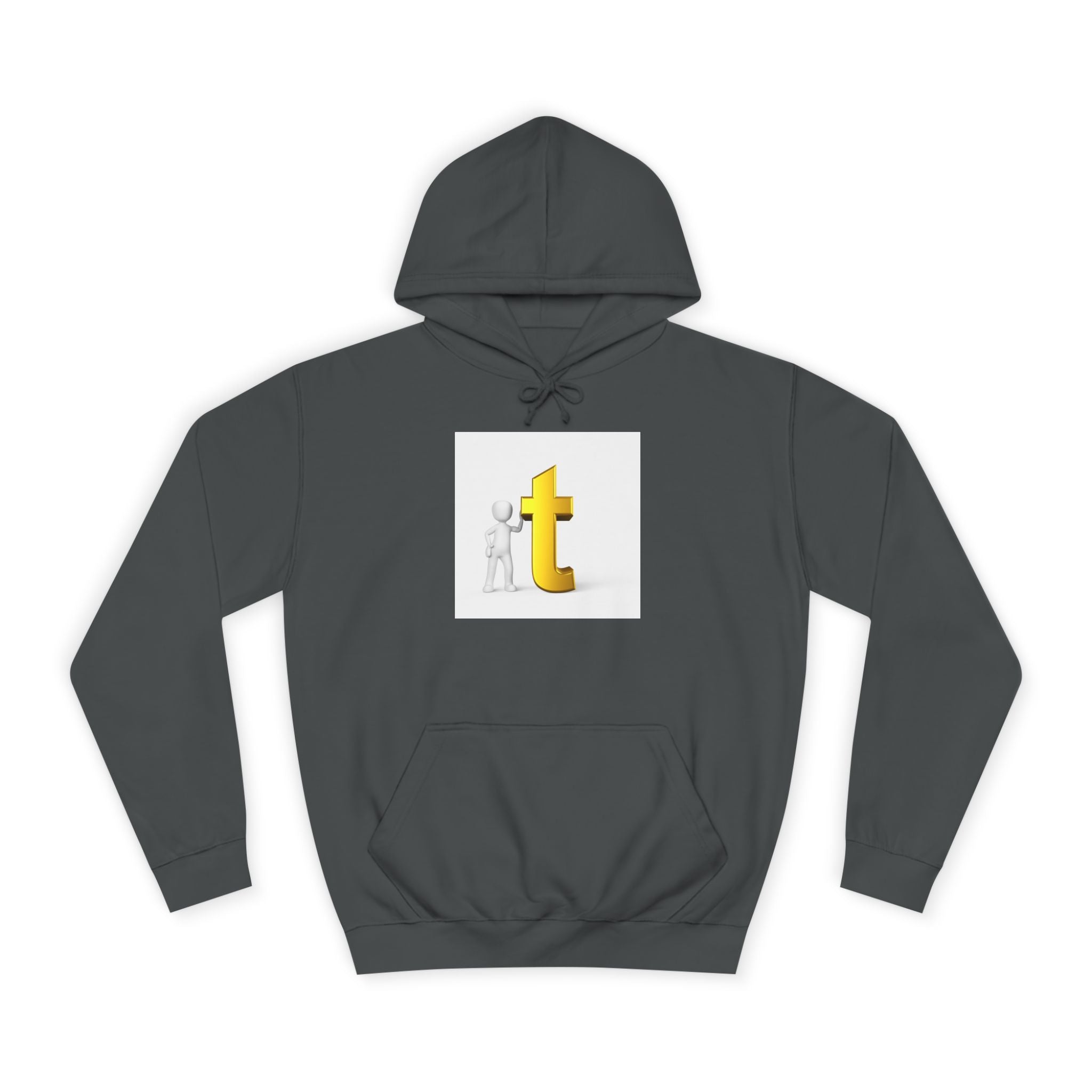 Sweat à capuche 3D Gold Letter T | Sweat-shirt initial minimaliste Letterman