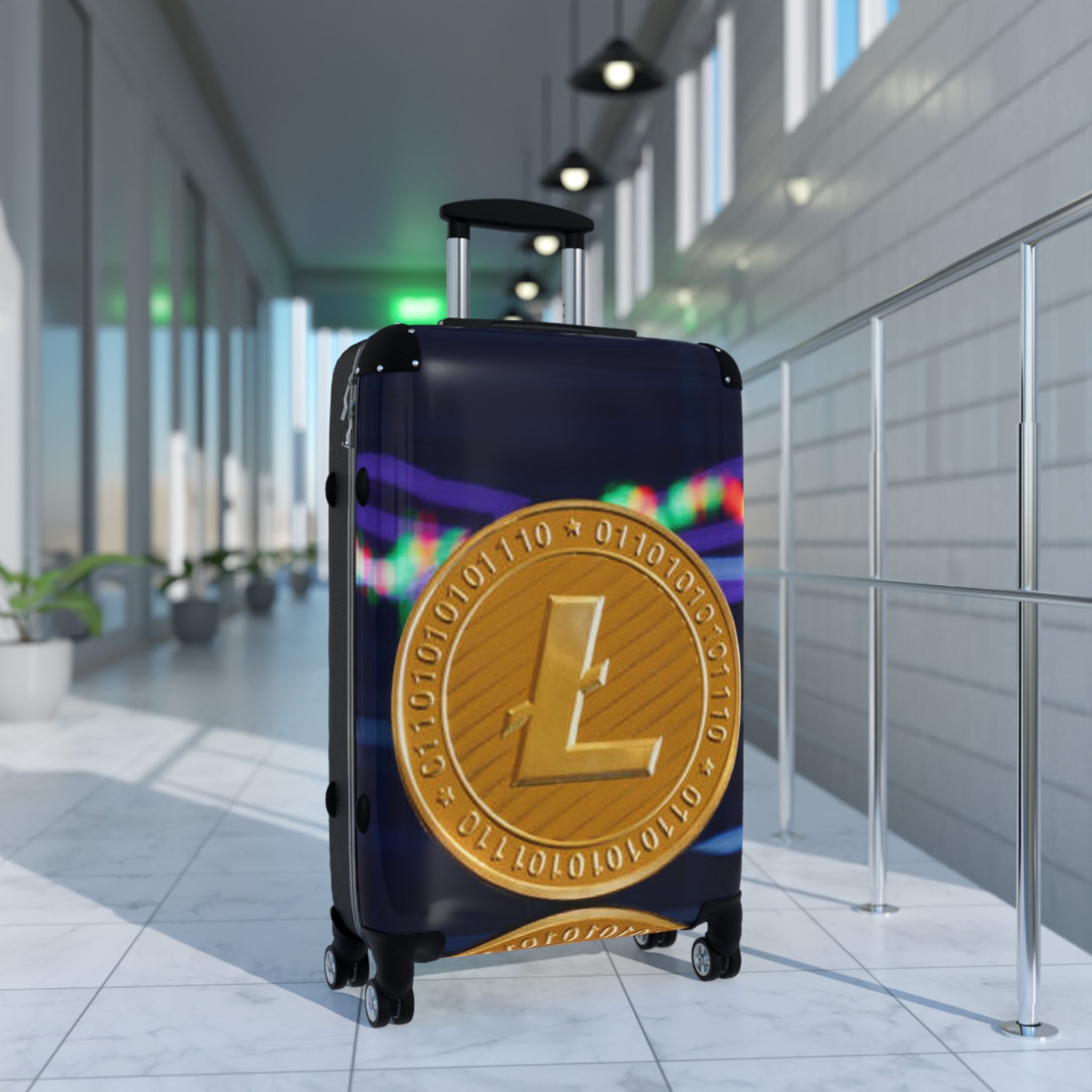 Litecoin Crypto Coin Suitcase | Luggage with Cryptocurrency Design