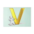Gold Letter V with 3D Person Glass Cutting Board | Monogram Kitchen Décor