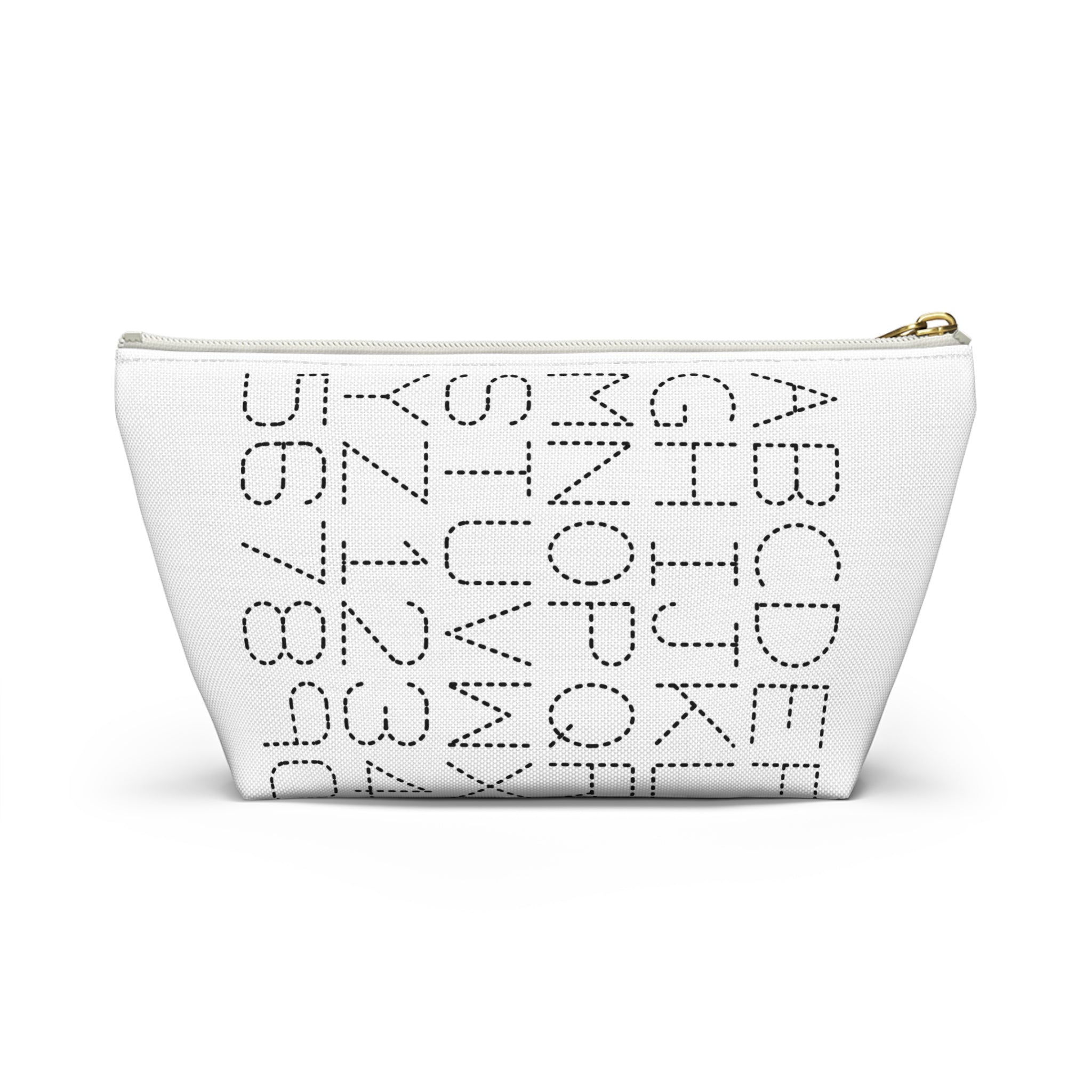 Dotted Alphabet & Numbers Accessory Pouch | T-Bottom Zip Bag