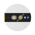 Solar System Planets Round Rug | Planetary Astronomy Floor Mat