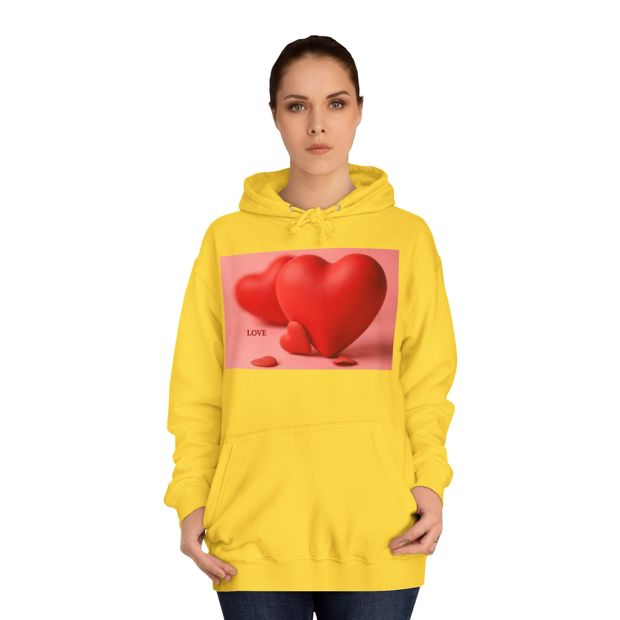 Cute 3D Heart Illustration Hoodie | Love Graphic Pullover