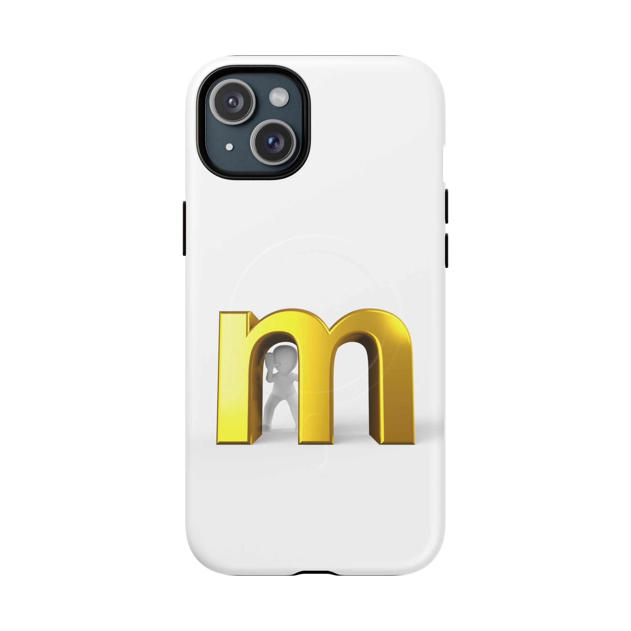 Coque de téléphone Lettre M dorée | Coque magnétique renforcée, Initiale Monogramme