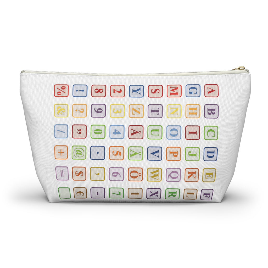 Alphabet Blocks Pattern Accessory Pouch | Letter Tile Makeup Bag