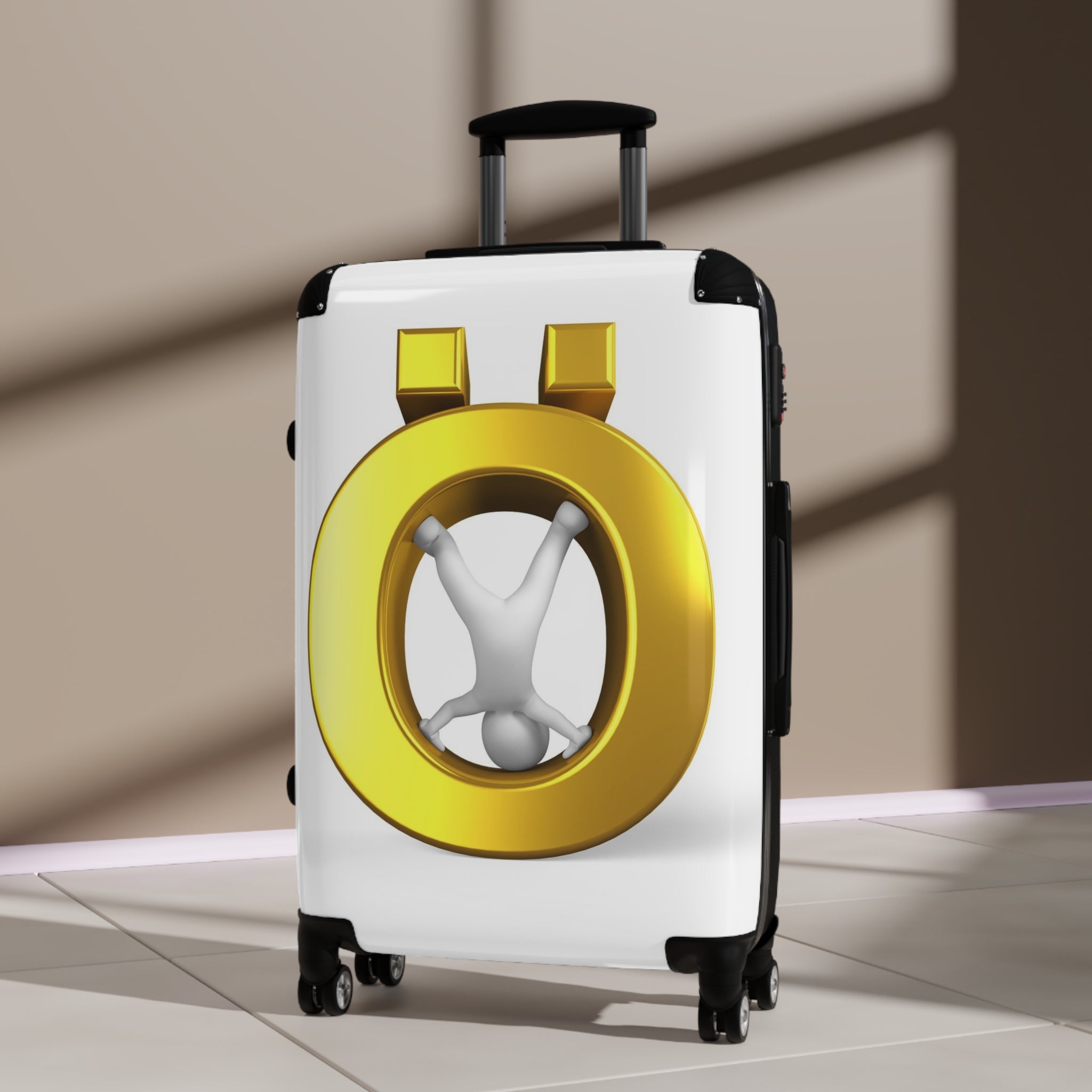 Gold Letter Ö Suitcase | Initial Luggage