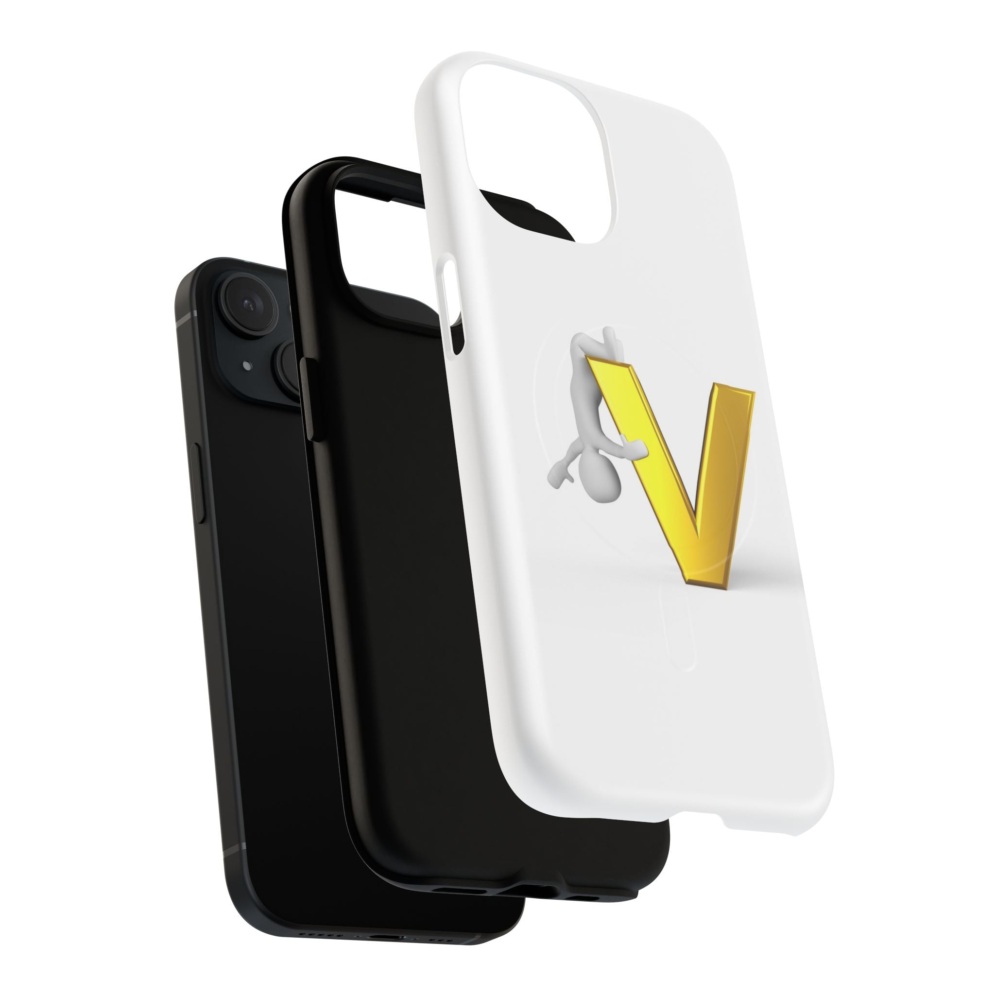 3D Yellow V Letter Phone Case Tough Magnetic Case | Monogram V iPhone Cover