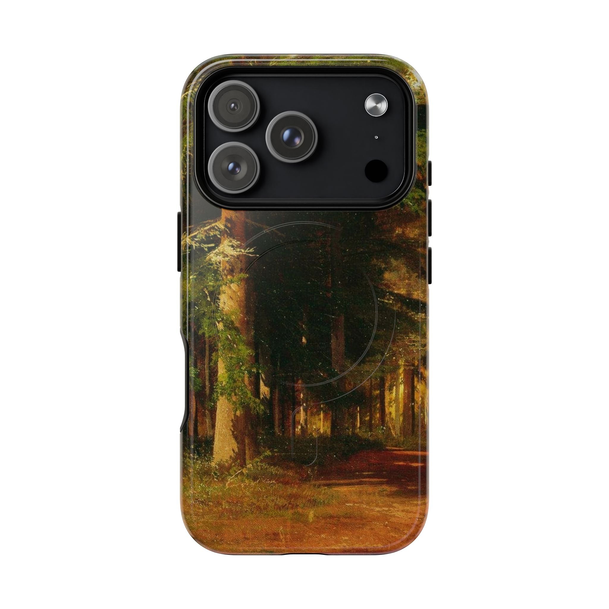 Coque de téléphone Chemin forestier d'automne | Coque magnétique robuste, illustration de paysage d'automne