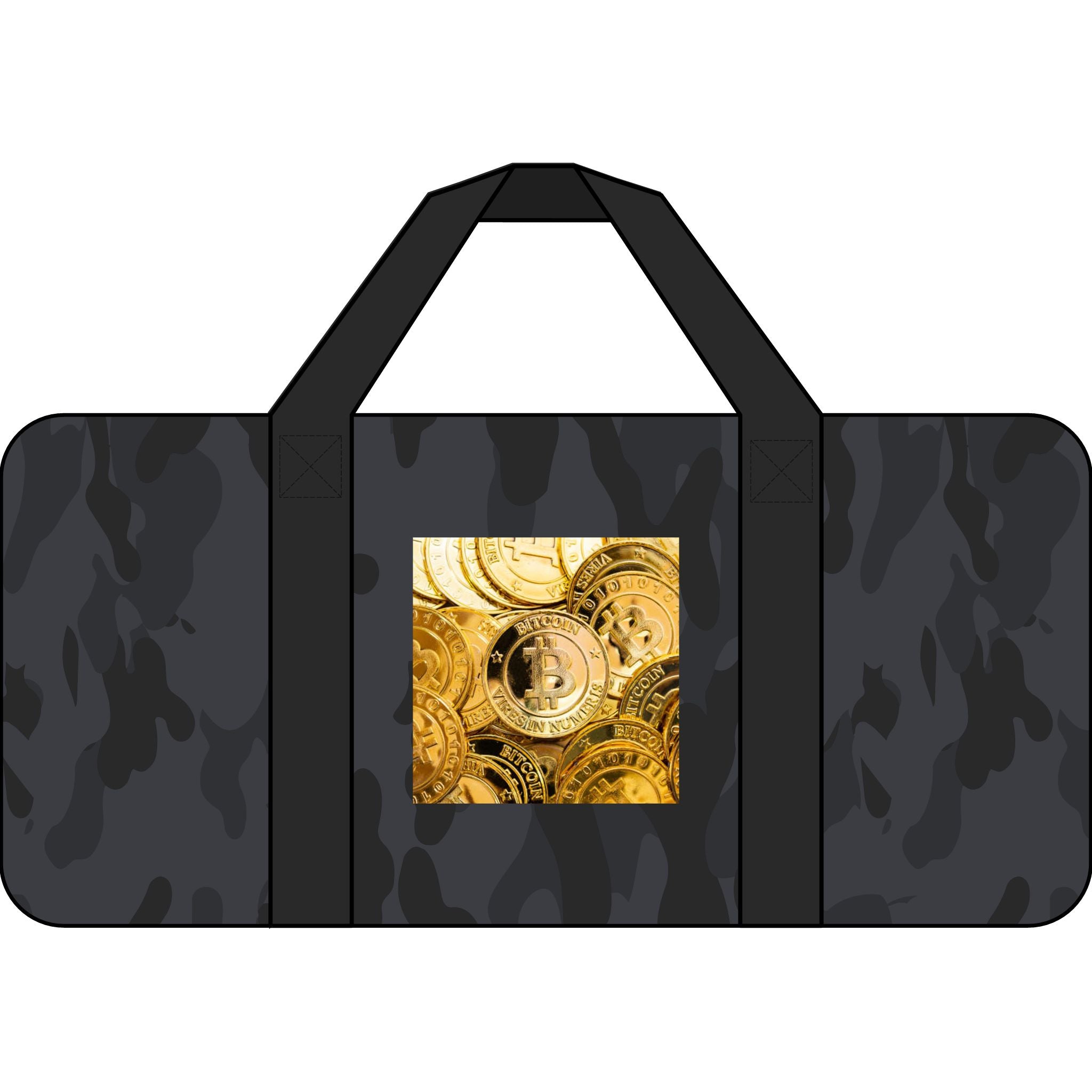 Sac de voyage polochon Bitcoin Stack Tripper | Sangle à damiers, option camouflage