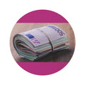 Stack of Euro Banknotes Round Rug | Money Print Circular Floor Mat