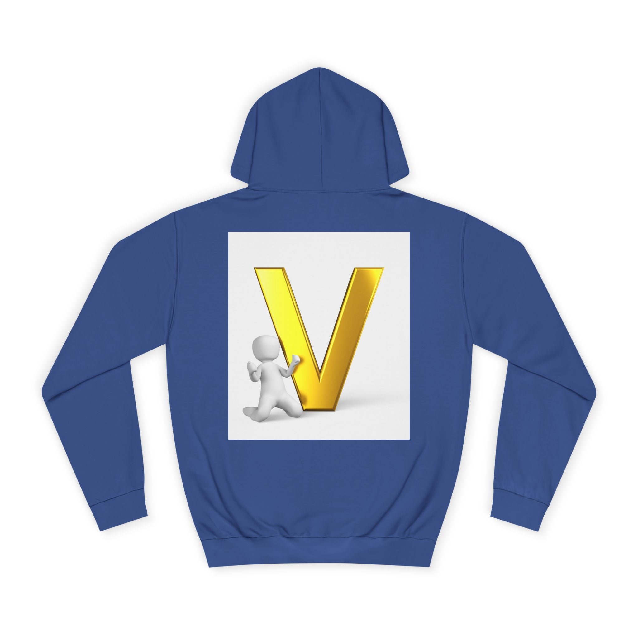 Gold 3D Letter V Hoodie | Initial V Sweatshirt, Monogram Lettering