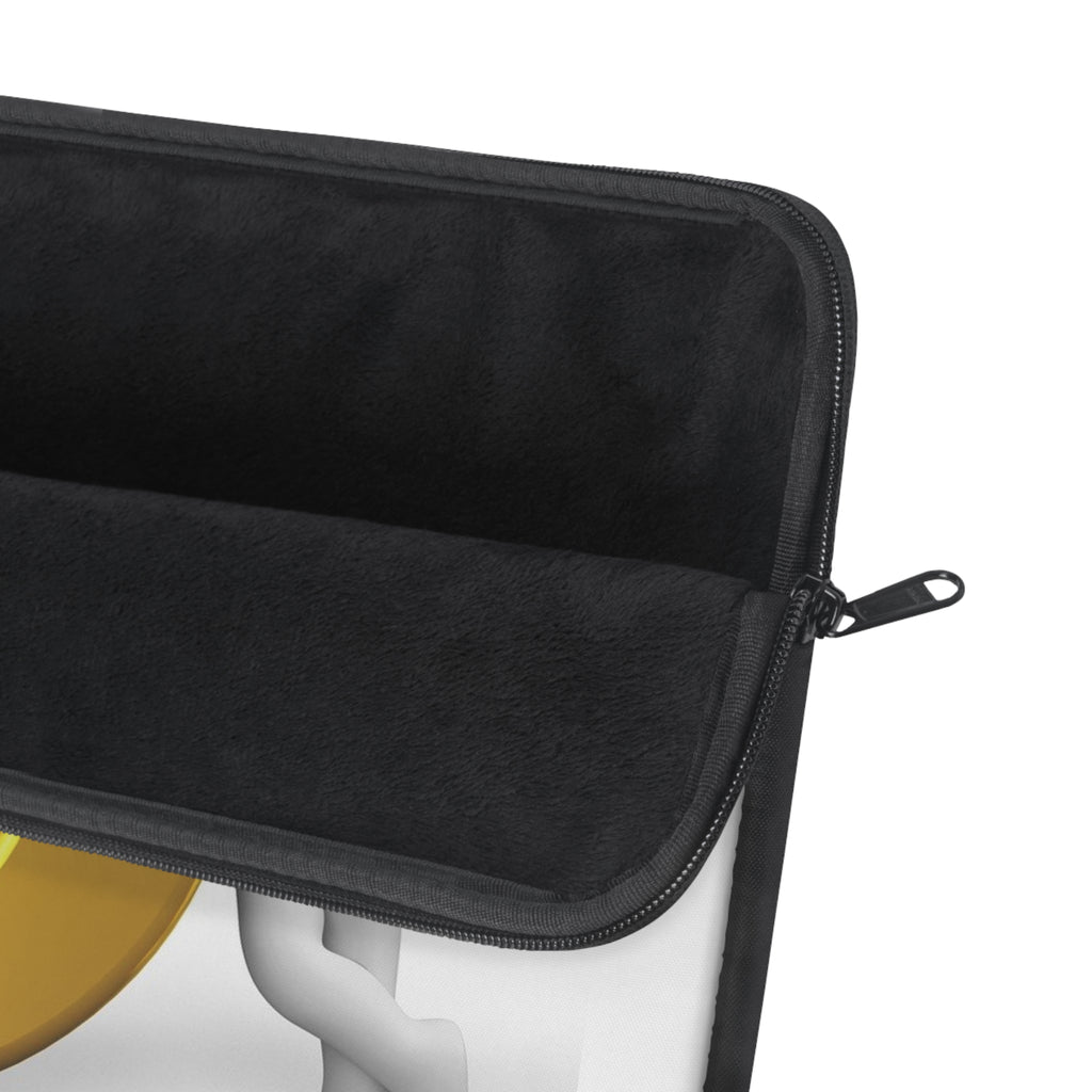 3D Gold Letter O with Leaning Figurine Laptop Sleeve | Initial O