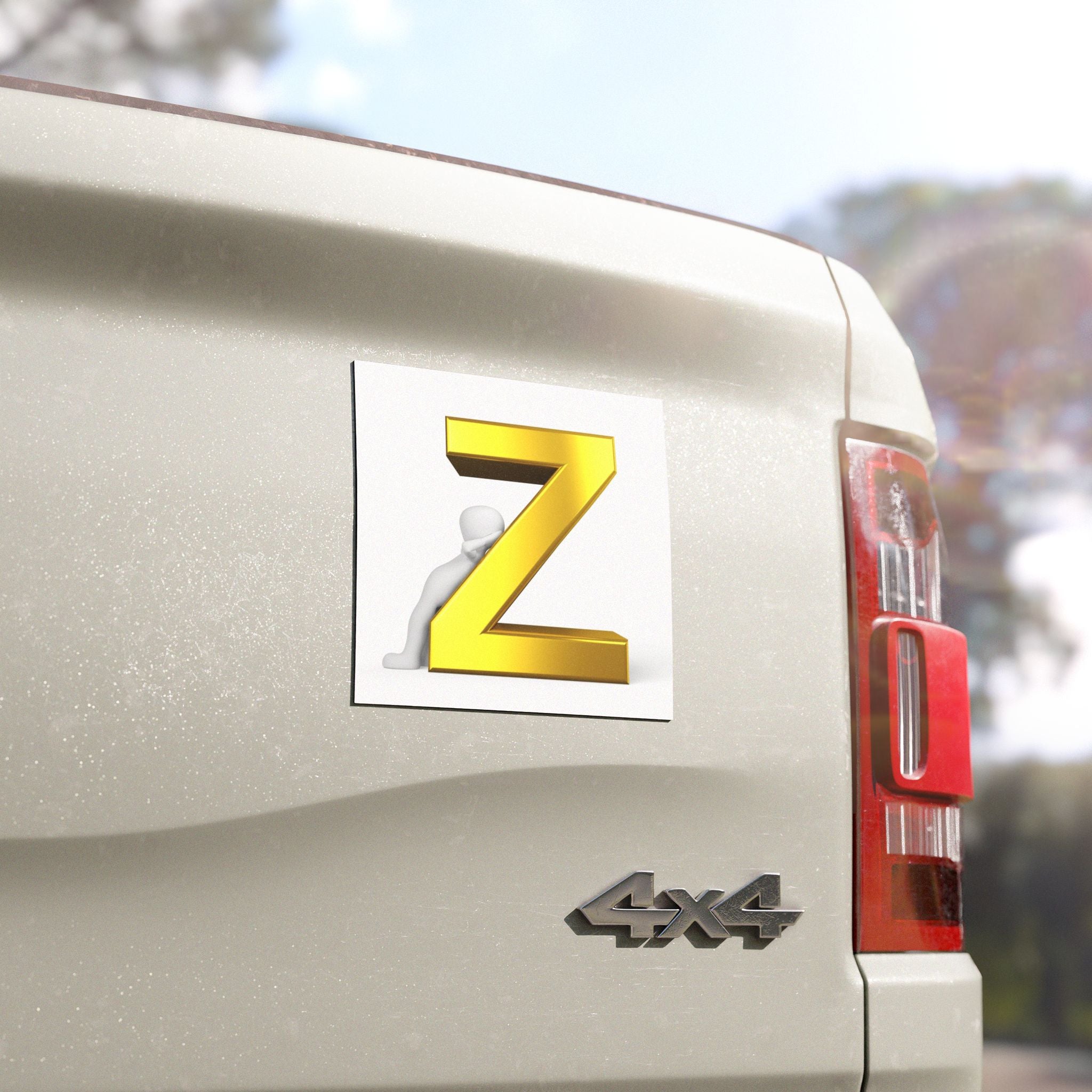 Gold 3D Letter Z Car Magnet | Initial Monogram Magnet
