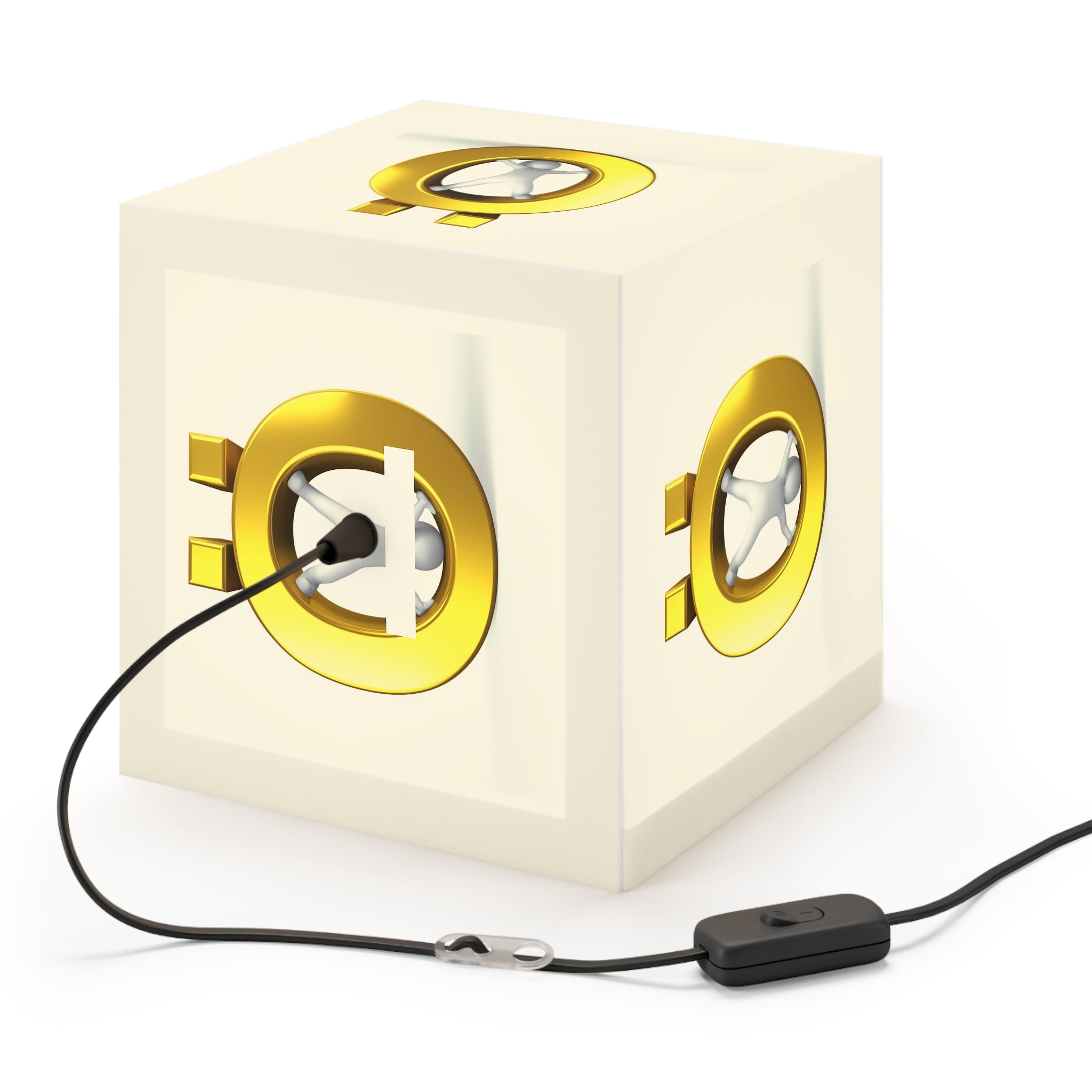 Golden Letter Ö Light Cube Lamp | Modern Minimalist Hanging Lamp