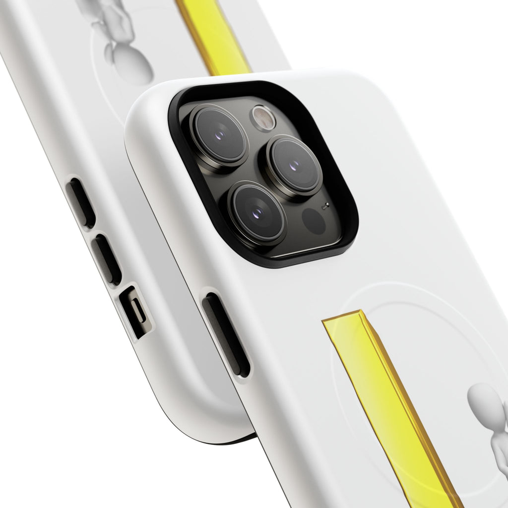 Yellow 3D Letter L with Sitting Figure phone case | Tough Magnetic Case