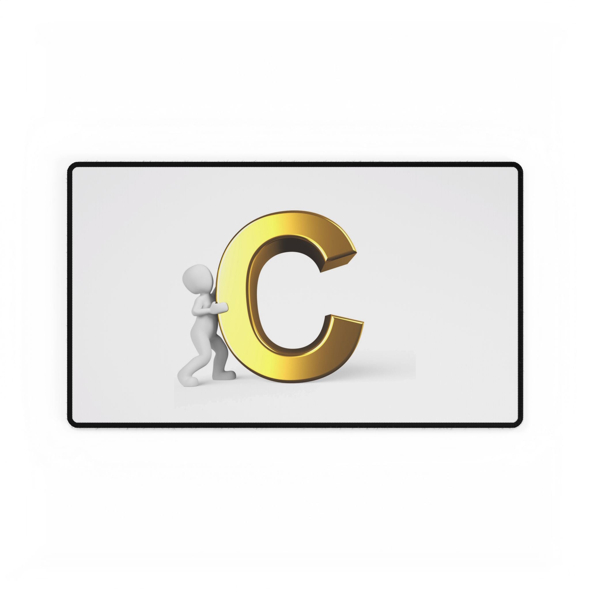 Goldener Buchstabe C Schreibtischunterlage | Mauspad Schreibtischunterlage mit Initiale C