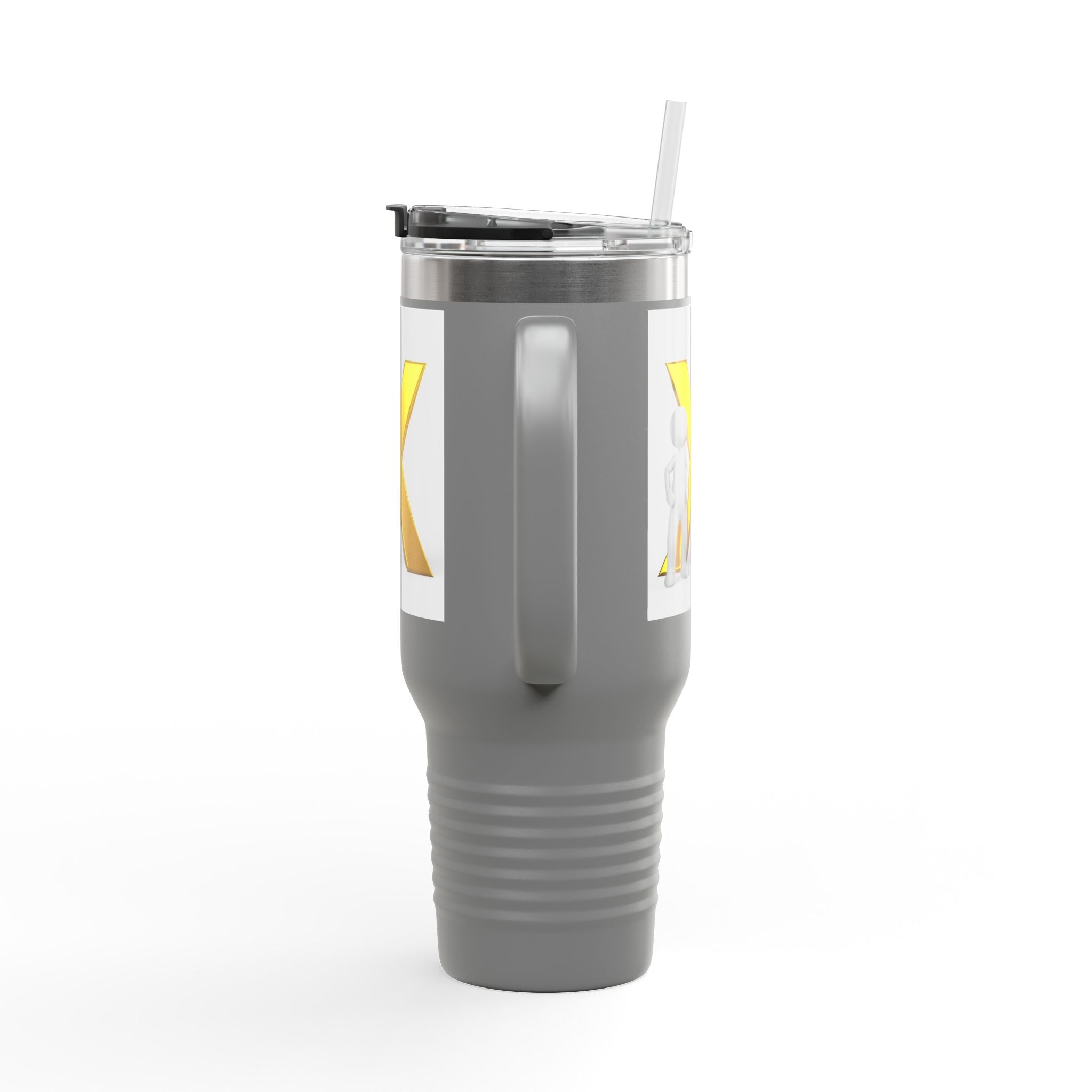 3D Person with Gold X Tumbler 40oz