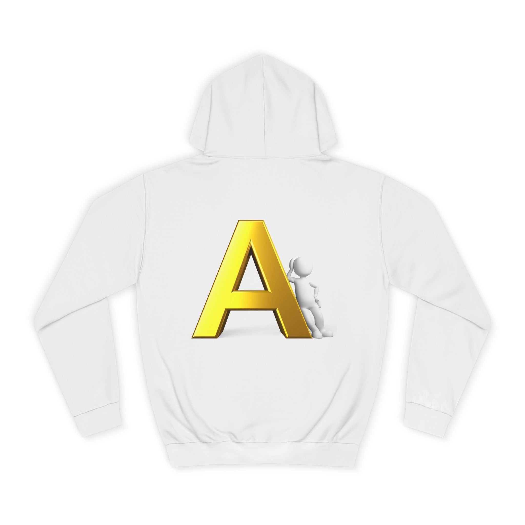 Gold 3D Letter A Hoodie | Monogram Initial A sweatshirt