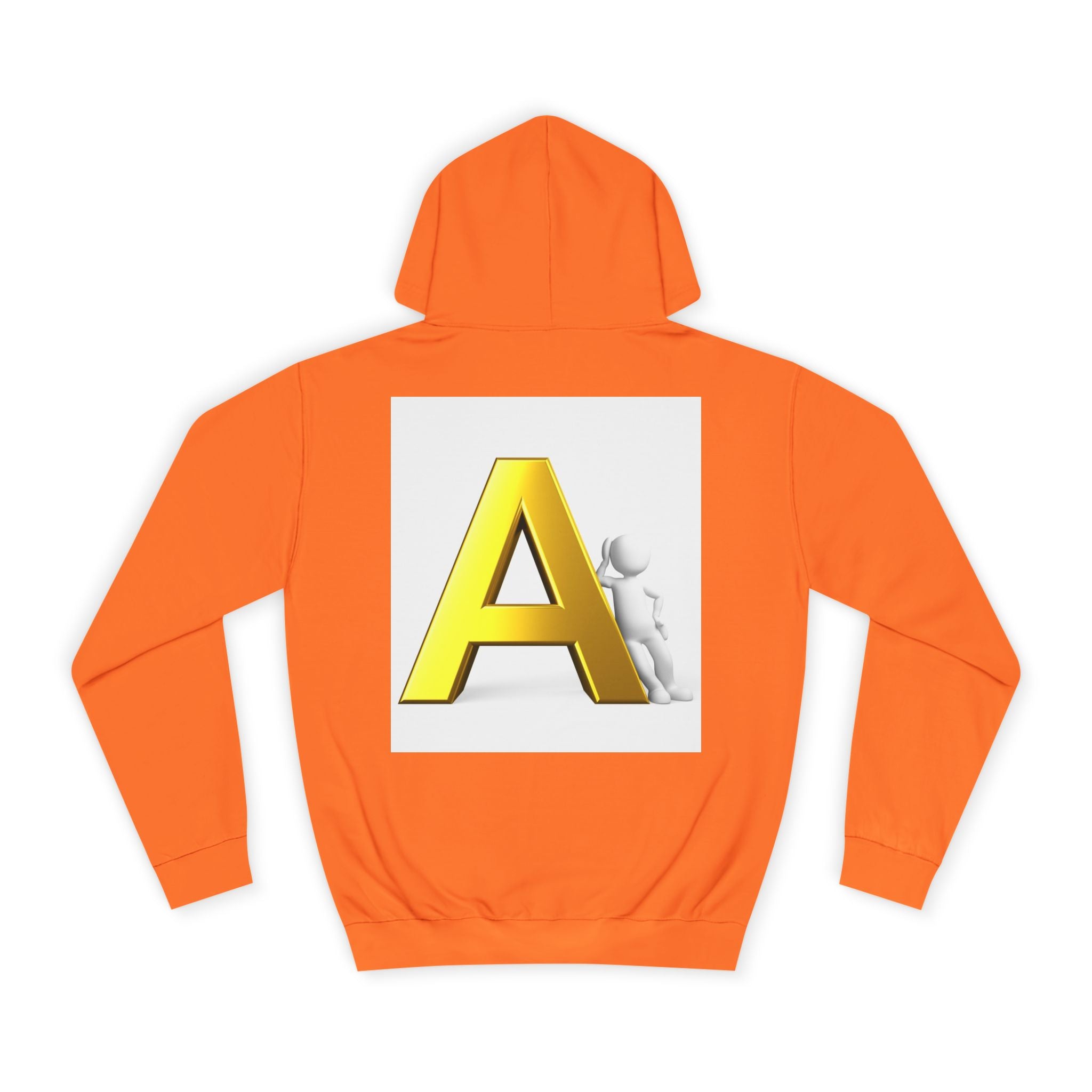 Gold 3D Letter A Hoodie | Monogram Initial A sweatshirt