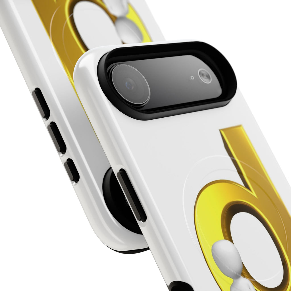 Gold Letter D with Sitting Character phone case | Magnetic Case