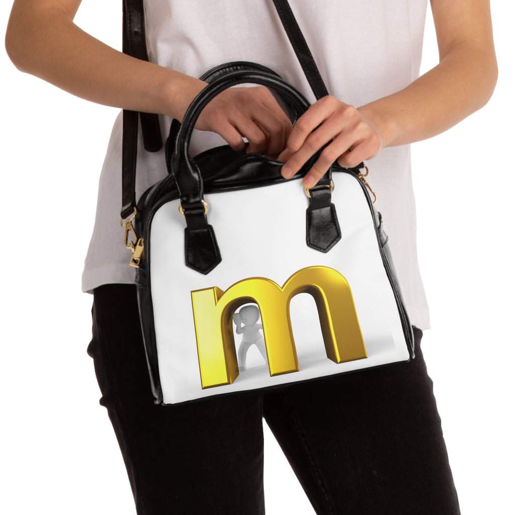 Gold 3D Letter M Handbag | Monogram Shoulder Handbag