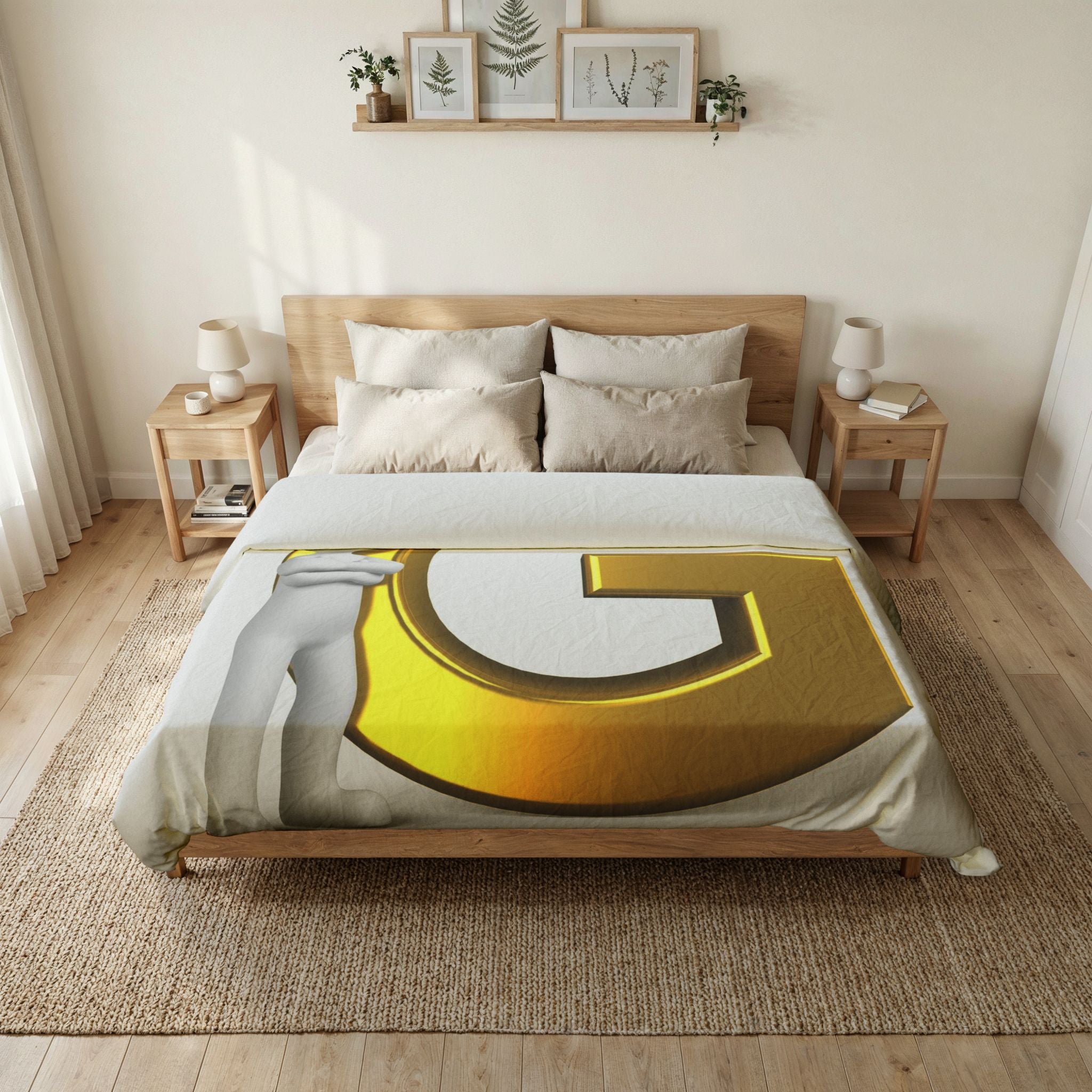 Gold Letter G Duvet Cover | Initial Monogram Bedding