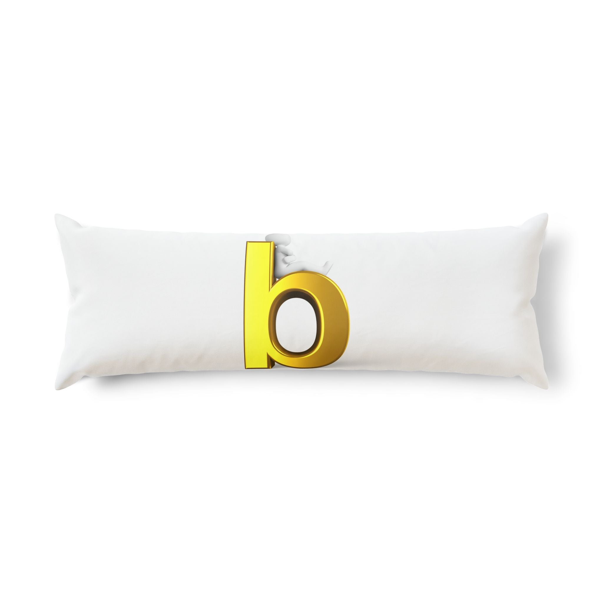 Oreiller corporel lettre B dorée | Oreiller décoratif monogramme minimaliste