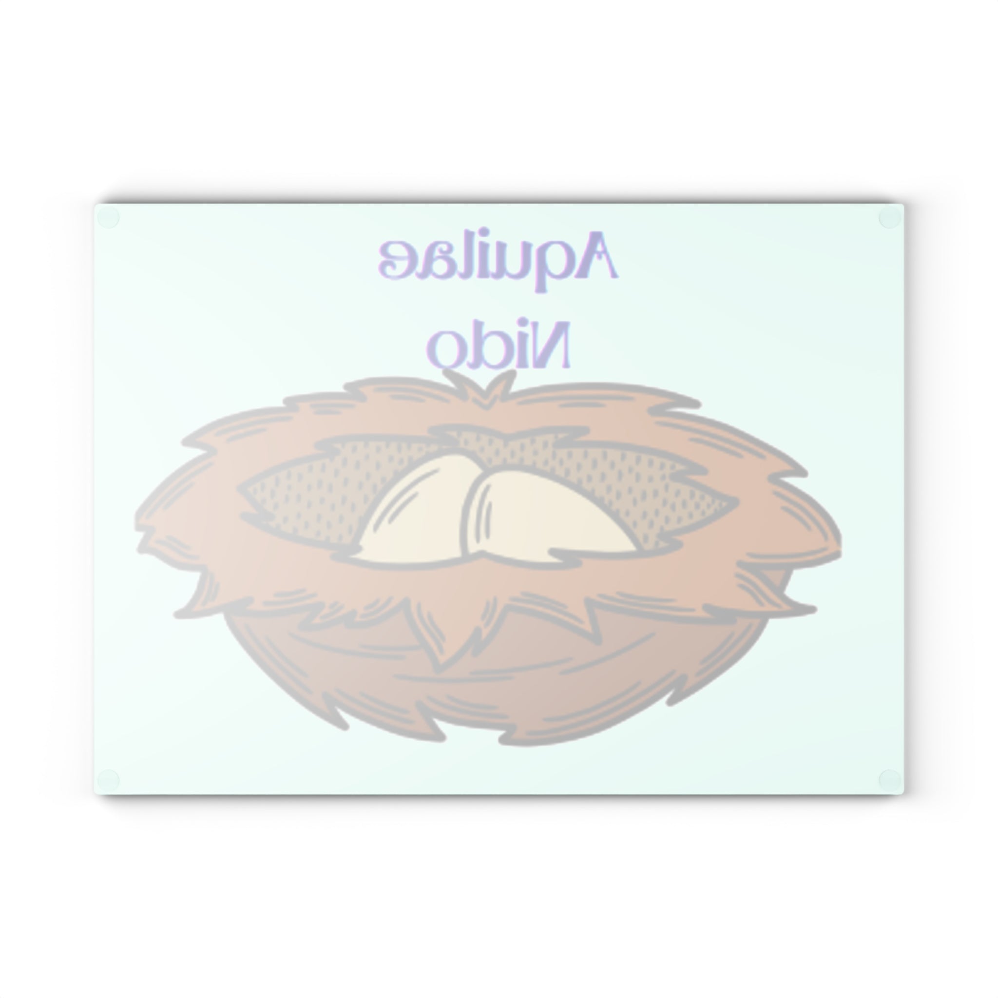 Aquilae Nido Nest Illustration Glass Cutting Board | Bird Nest Kitchen Decor