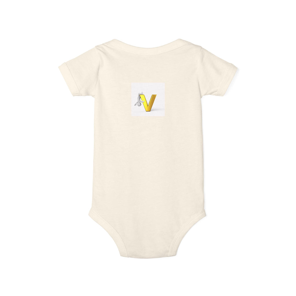 Letter V Baby Onesie | Gold Monogram Infant Bodysuit