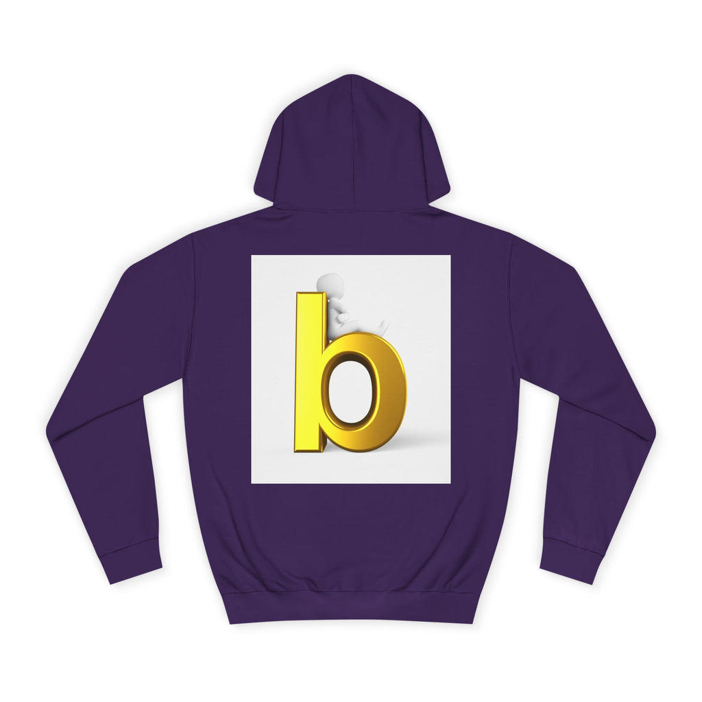Yellow 3D Letter b Hoodie | Minimal Monogram Initial Sweatshirt