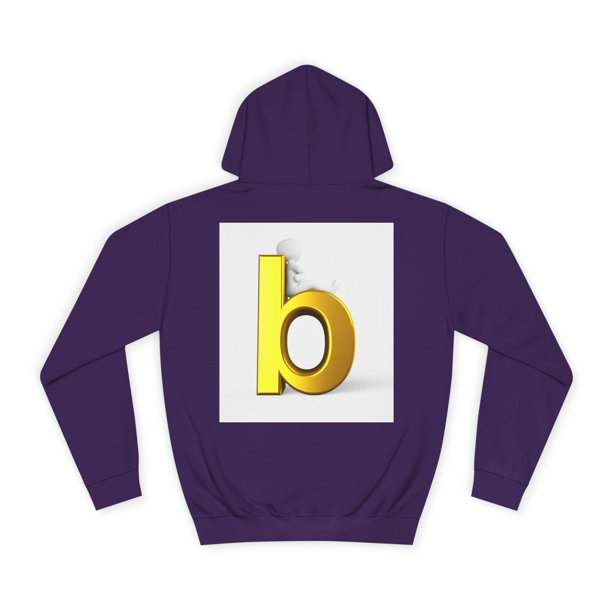 Yellow 3D Letter b Hoodie | Minimal Monogram Initial Sweatshirt